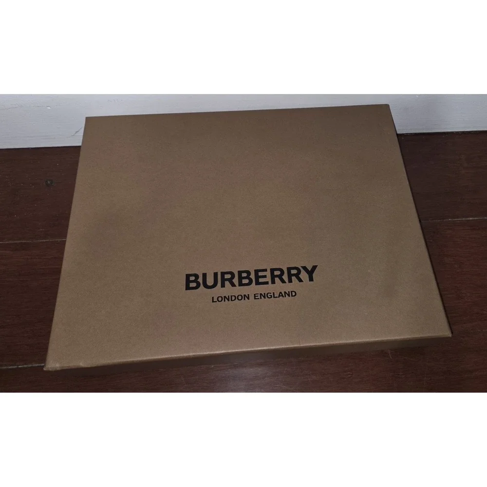 Burberry Brown Cardboard Rectangle Gift Box w/ Tissue Paper, Solid Designer
